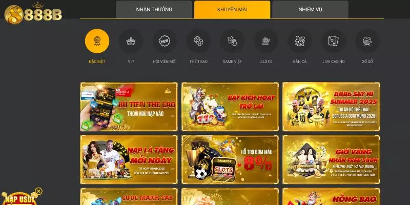 Các khuyến mãi hấp dẫn tại 888B