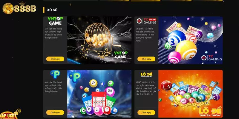 Sảnh xổ số tại 888B