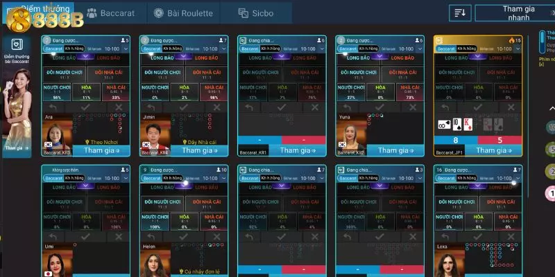 Các game Casino tiêu biểu tai 888B