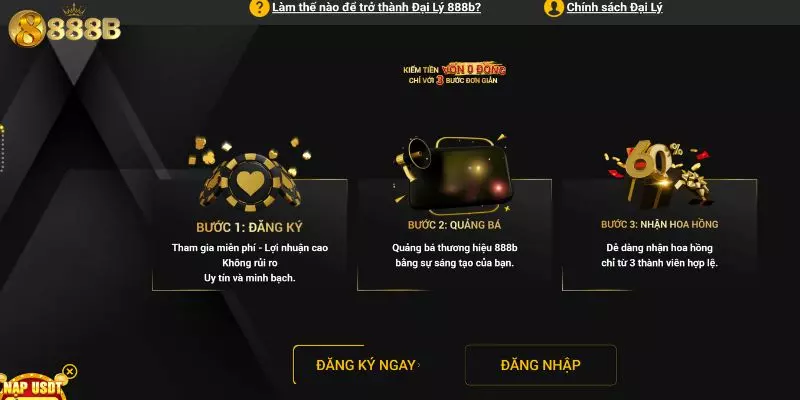 Hướng dẫn trở thành đại lý 888B chi tiết