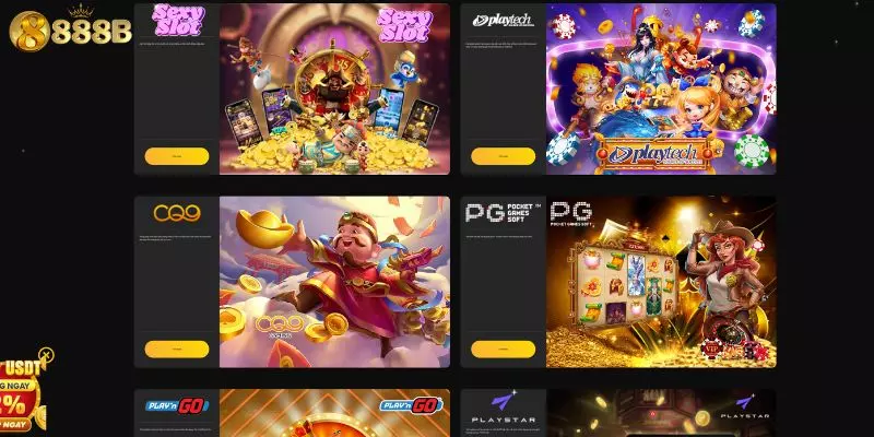 Nô hũ 888B hợp tác với nhiều nhà cung cấp nổi tiếng